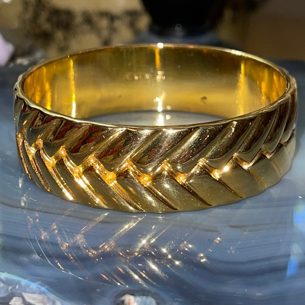 J Crew Goldtone Bangle Statement Bracelet